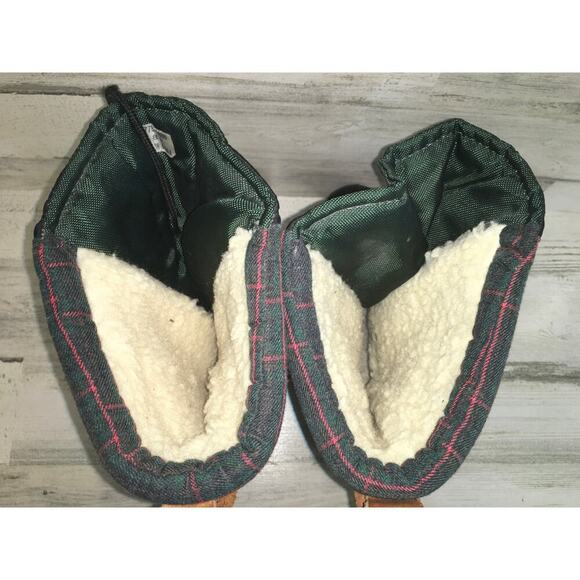Eddie Bauer Duck Waterproof Snow Winter Boot Mens 8 Green Blue Leather Sherpa
